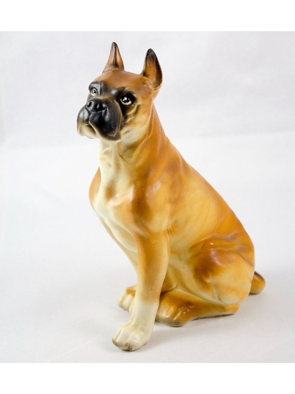 Vintage Erich Stauffer Ceramic Boxer Breed Seated Dog Figurine #8326 MCM 7"